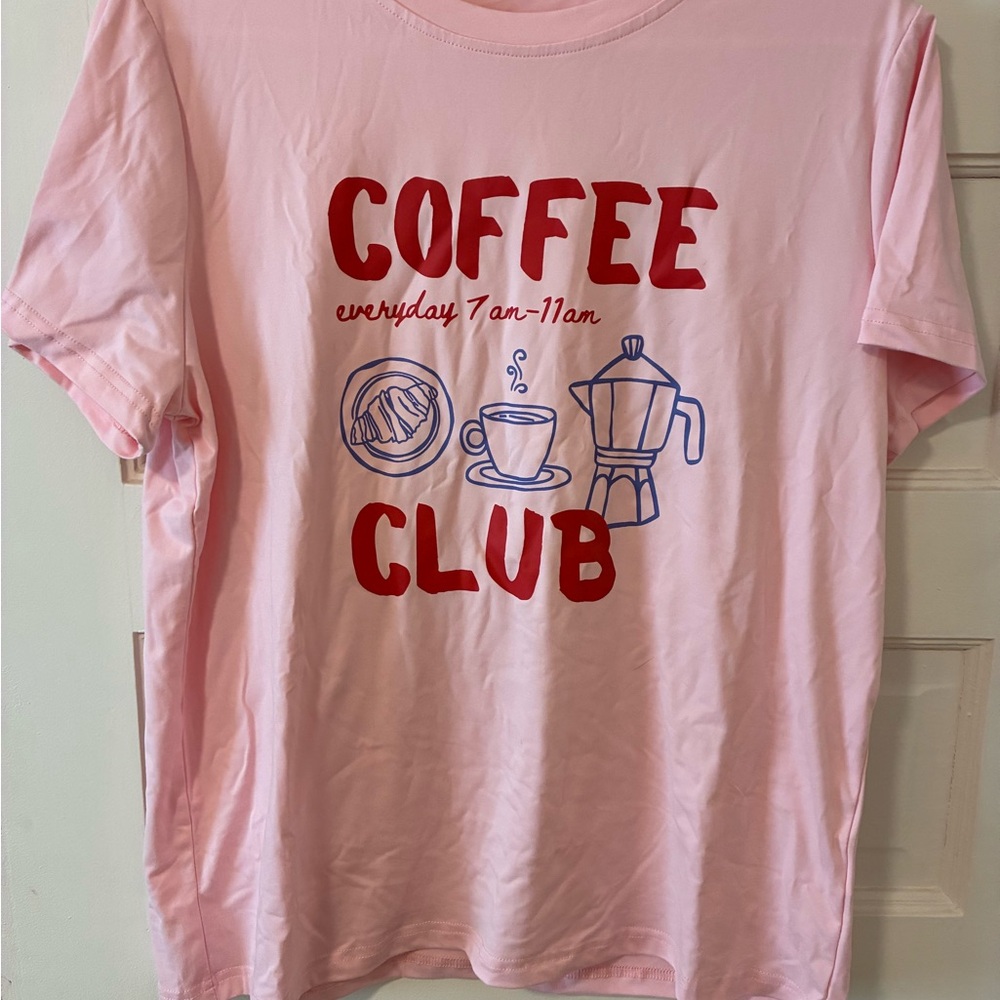 Pink Coffee Club Graphic T-Shirt